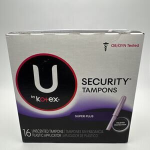 U by Kotex SUPER PLUS Security Tampons unscented 16 Count NEW UNOPENED
